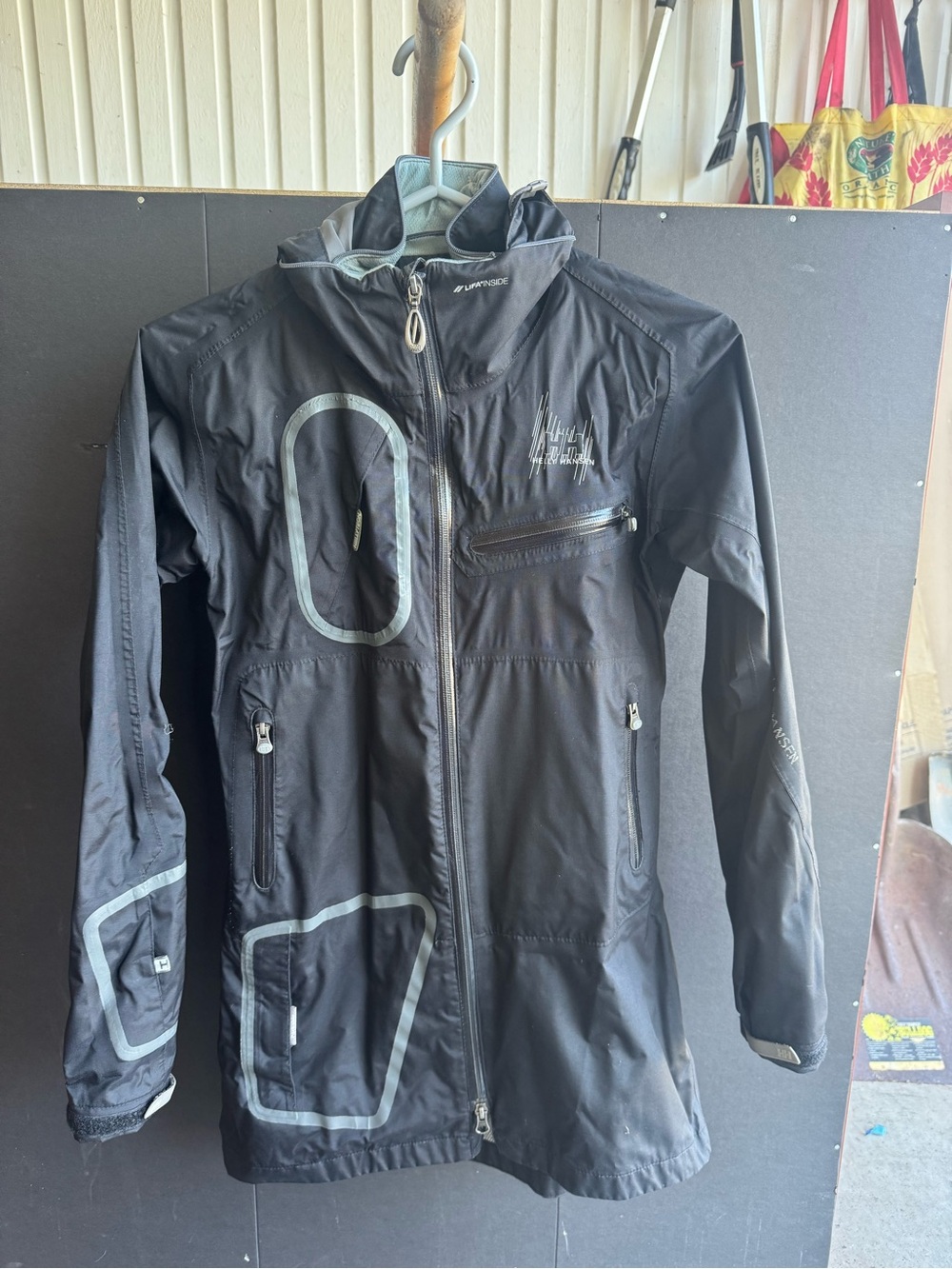Helly Hansen Women’s Black Raincoat with Gray Lining